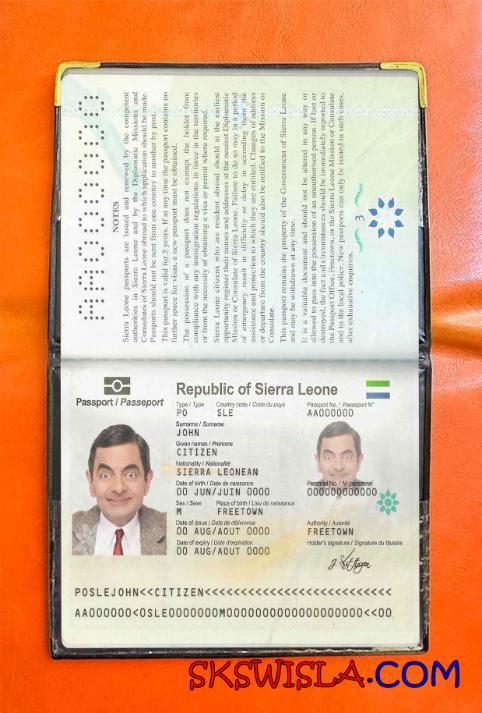 Sierra Leone zdjęcie do paszportu pliki PSD, skan i fotografowany obraz